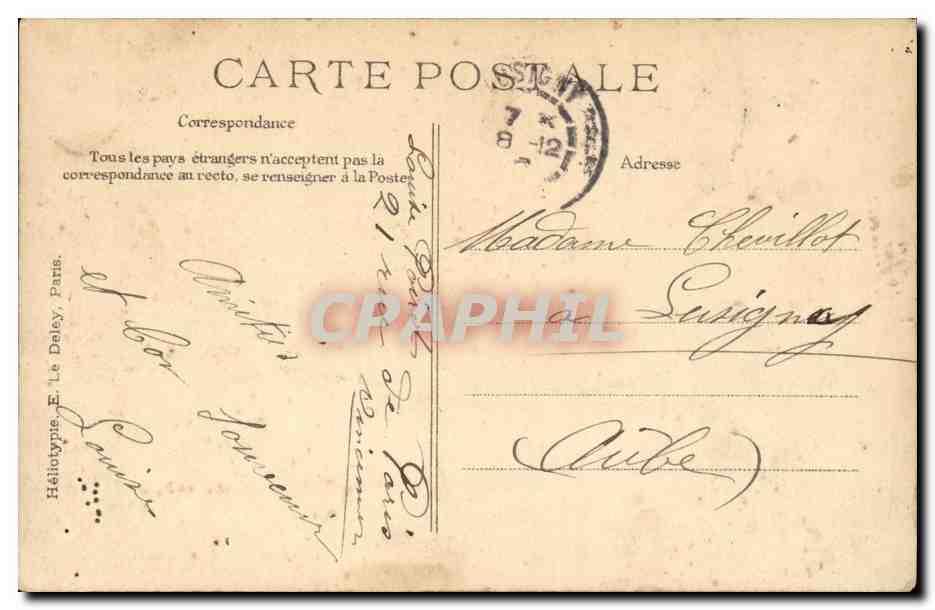 Paris - 1 - Un Bonjour de Paris - Femme - Fantaisie - Souvenir - CPA  — Rückseite
