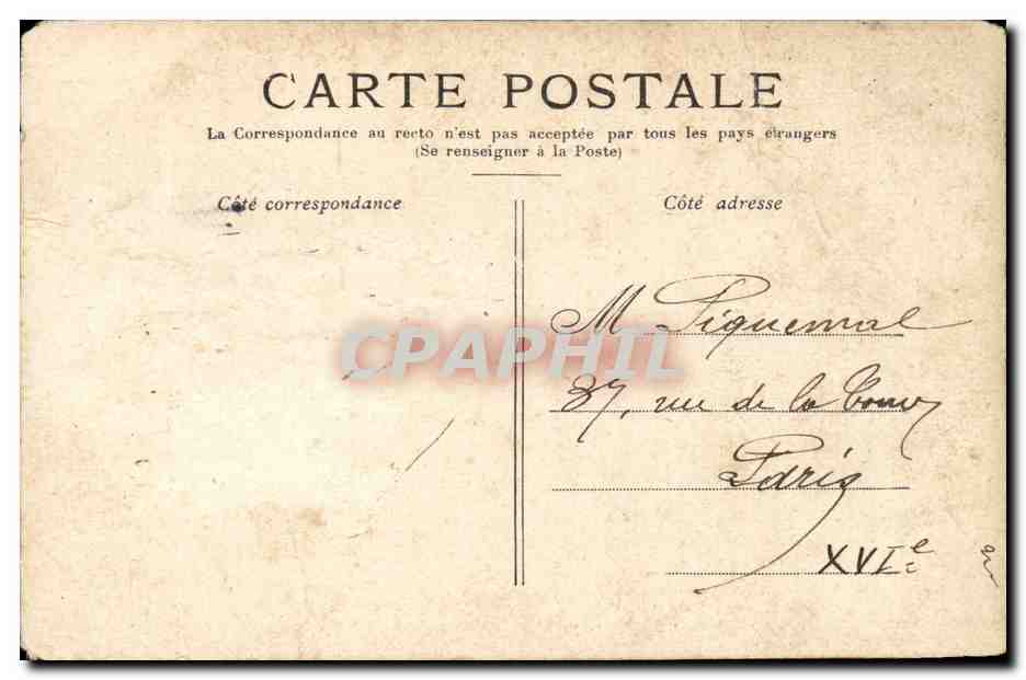 París — La Conciergerie — Editor no visible, número de serie no legible — Reverso