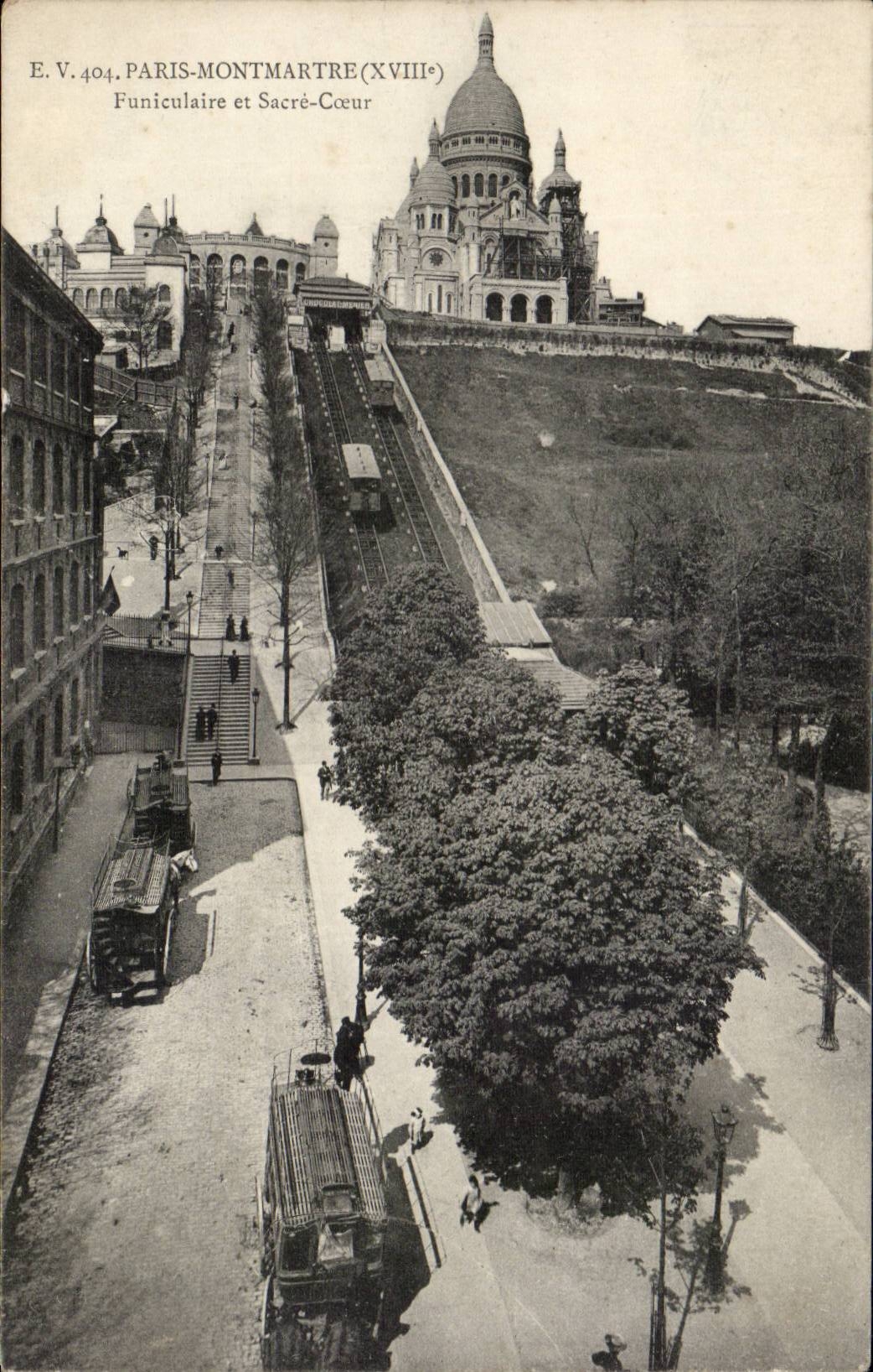 Paris-Montmartre (XVIIIe) — Funiculaire et Sacré-Cœur — E.V.404