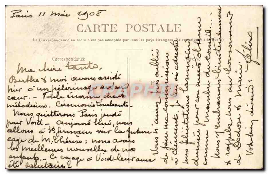 Paris-Montmartre (XVIIIe) — Funiculaire et Sacré-Cœur — E.V.404 — Verso