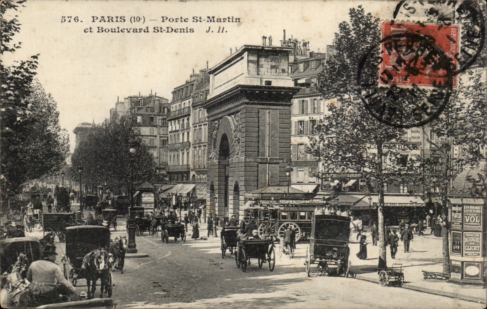 Paris - 10 - Porte Saint Martin et Boulevard Saint Denis - CPA 