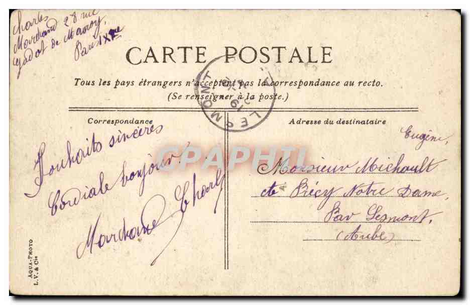 Paris - 18 -- Rue Clignancourt - Boulevard Rocherhouart - Biscuits Guillout CPA  — Rückseite