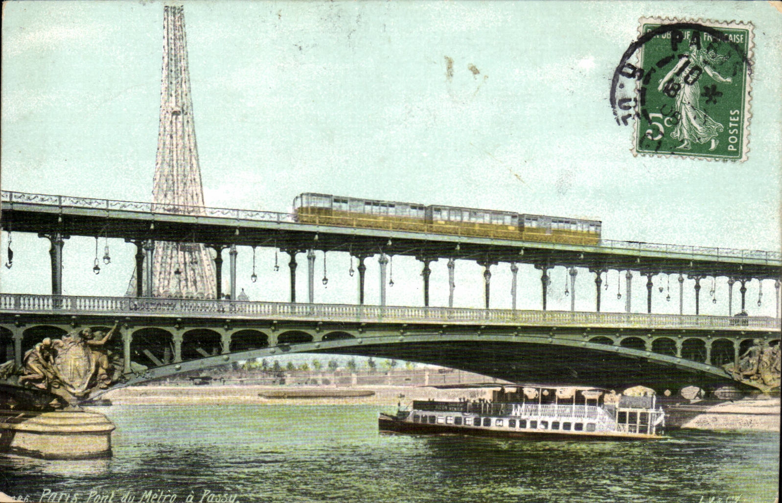 Paris 7 - Tour Eiffel - Eiffel Tower - Le Pont - Bridge Metro - CPA 