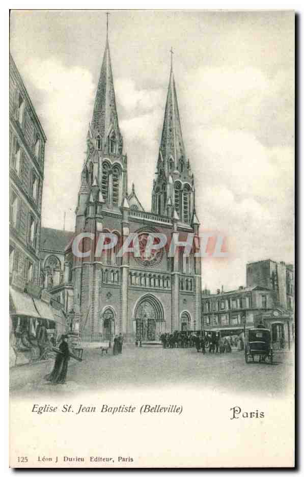 Paris 20 - Belleville - Eglise St Jean Baptiste CPA 