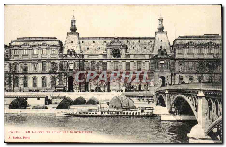 Paris 1 - Le Louvre et Le Pont Saints Peres CPA 