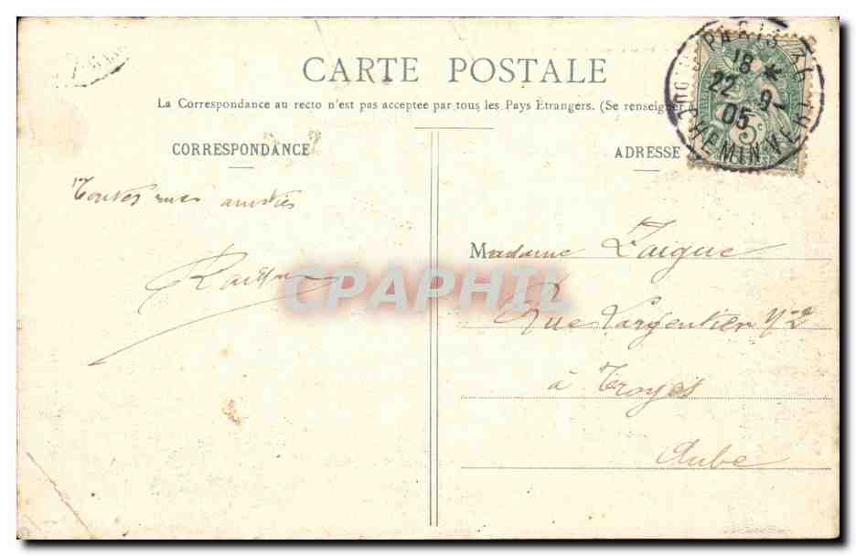 Paris 1- Place de Chatelet - CPA  — Rückseite