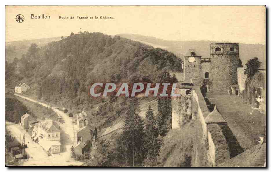Bouillon - Route de France et le Chateau - CPA 