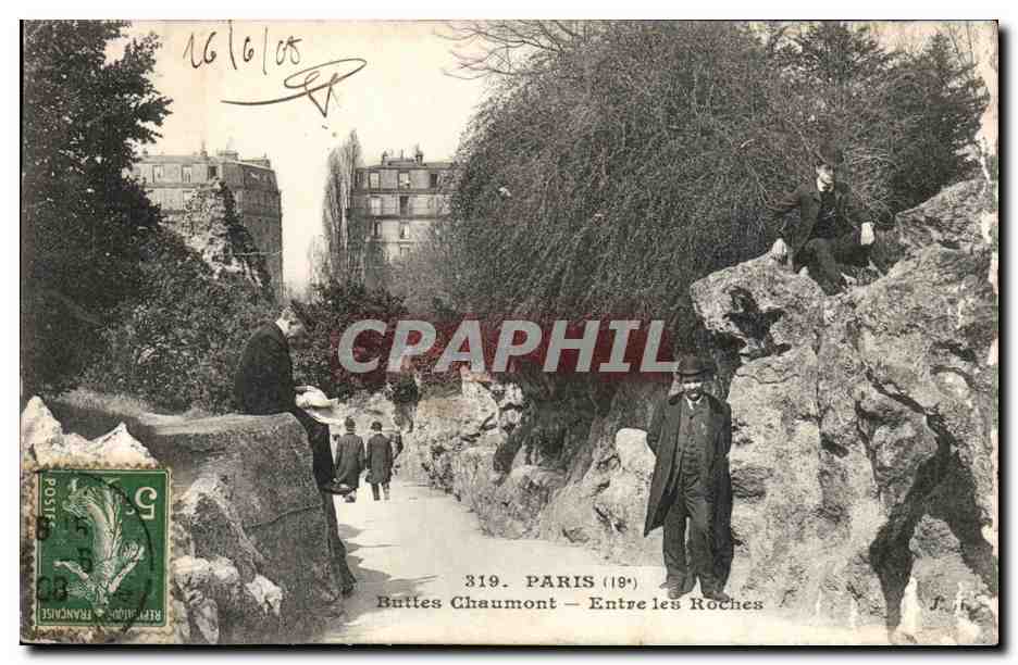 Paris 19 - Buttes Chaumont - Entree les Roches - CPA 