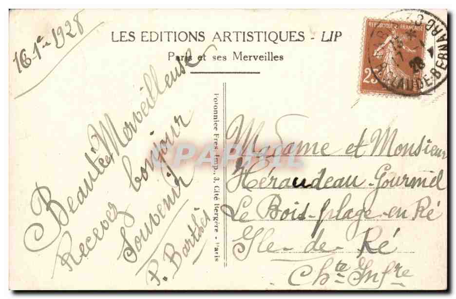 Paris - 4 - Notre Dame - CPA  — Verso