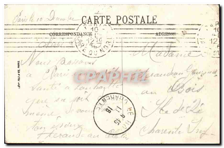 Paris - 8 - L'Opera - CPA  — Verso