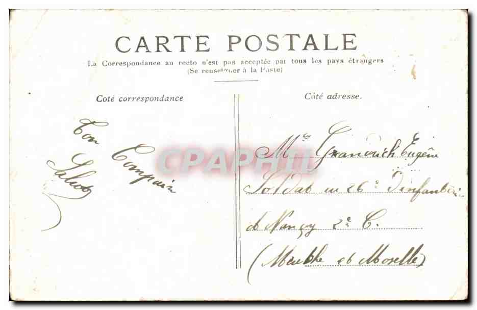 Paris CPA La conciergerie — Rückseite