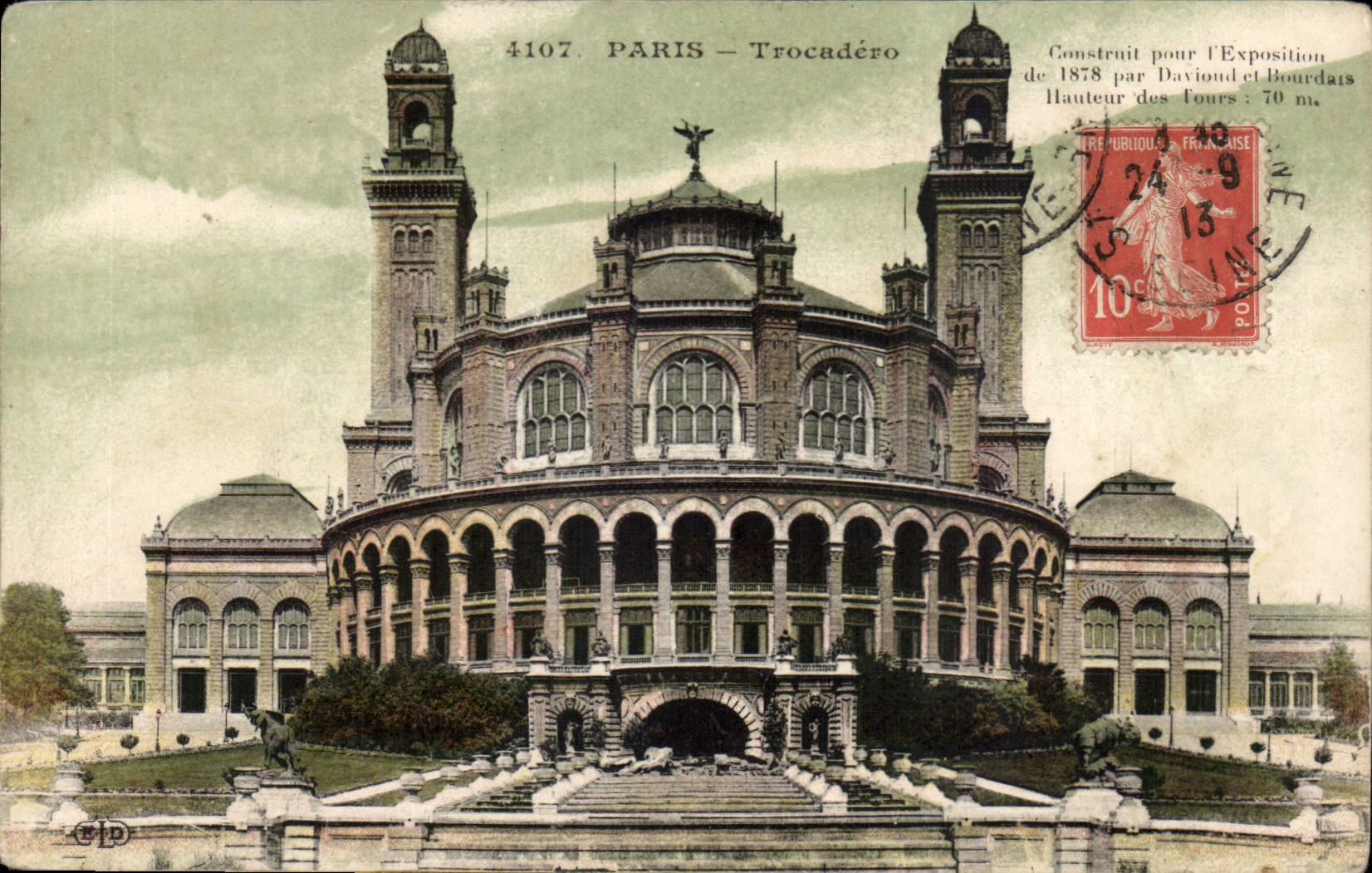 Paris CPA Trocadero Construit pour l'exposition de 1878
