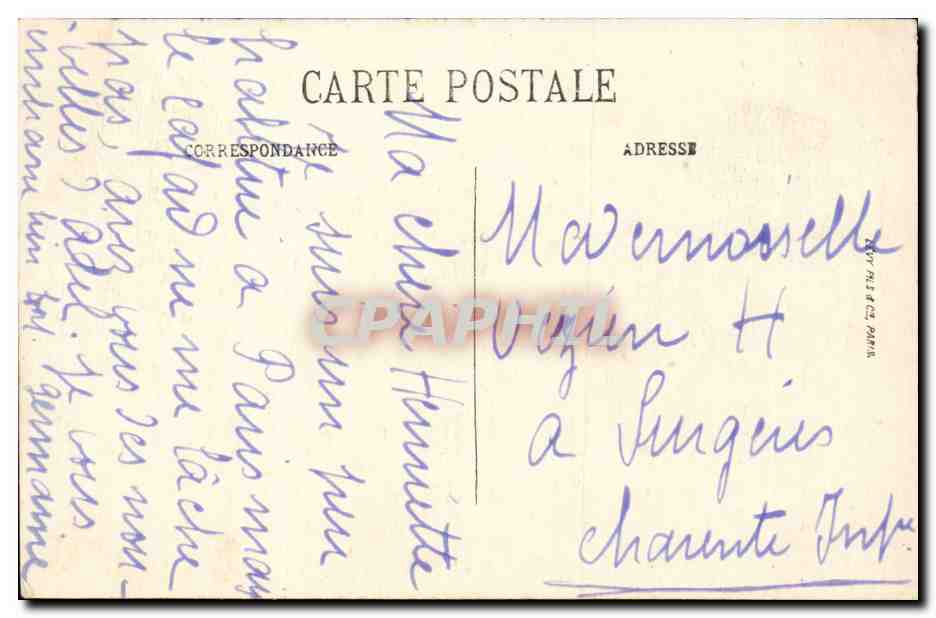 Paris CPA La rue Royale et la MAdeleine Automobile — Rückseite