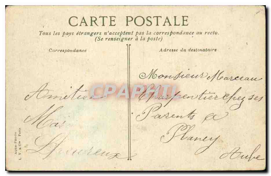 Paris CPA Le palais du Luxembourg — Rückseite