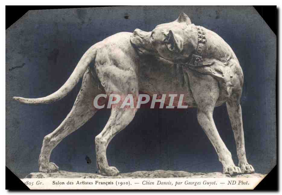 Chien Danois — sculpture par Georges Guyot — Salon des Artistes Français (1910)