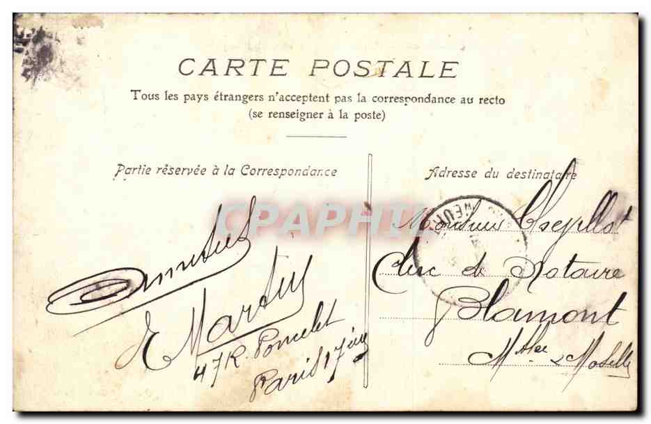 CPA Bois de Boulogne Villa de Longchamps — Rückseite