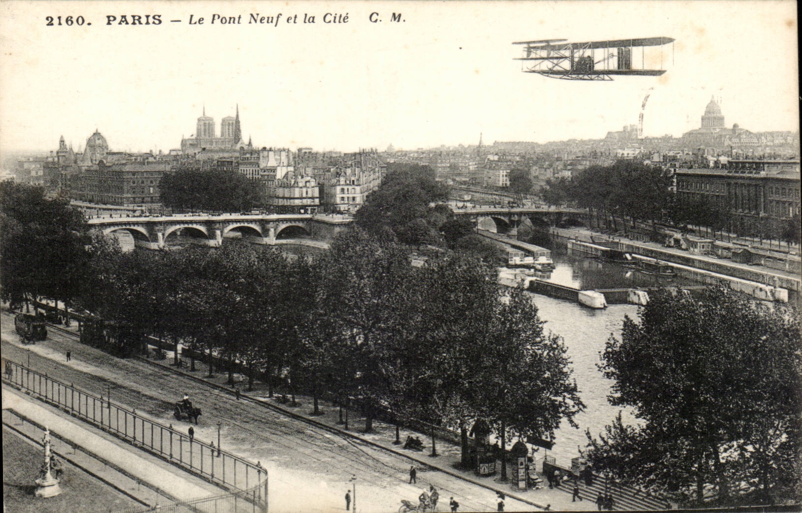 Paris CPA Le pont neuf et la Cite (avion)