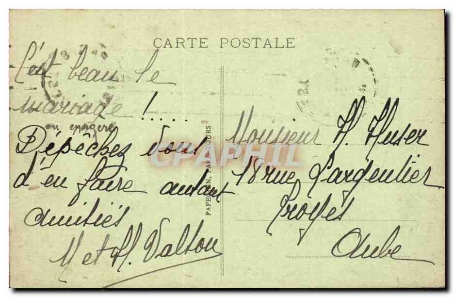 Paris CPA L'hotel de ville et le pont d'Arcole — Verso