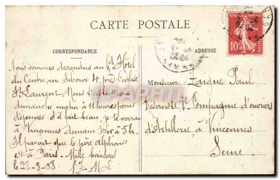Paris CPA la colonne Vendome — Verso