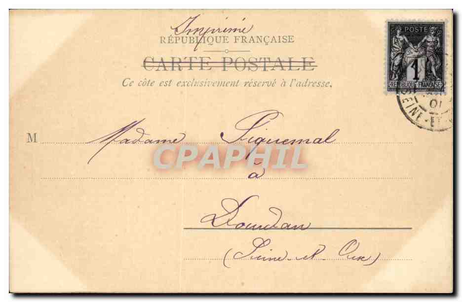 Paris CPA Trinite (dessin en relief !) — Verso