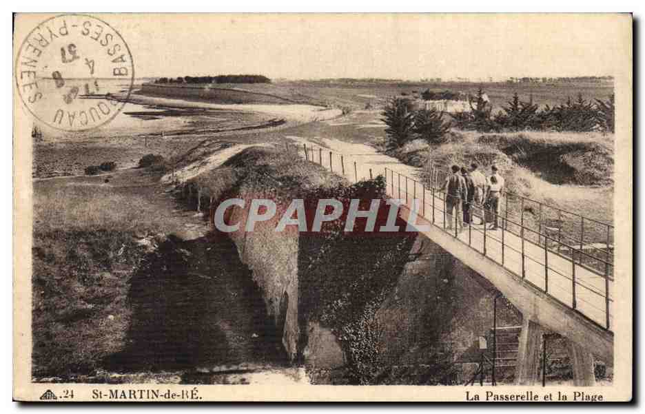 Saint Martin de Re CPA La passerelle et la plage