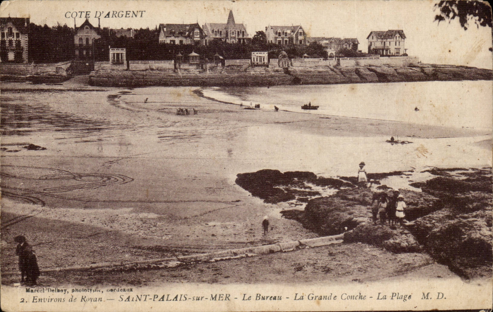 Saint-Palais-sur-Mer — Le Bureau — La Grande Conche — La Plage — Marcel Delbay, phototypie, Cardeaux
