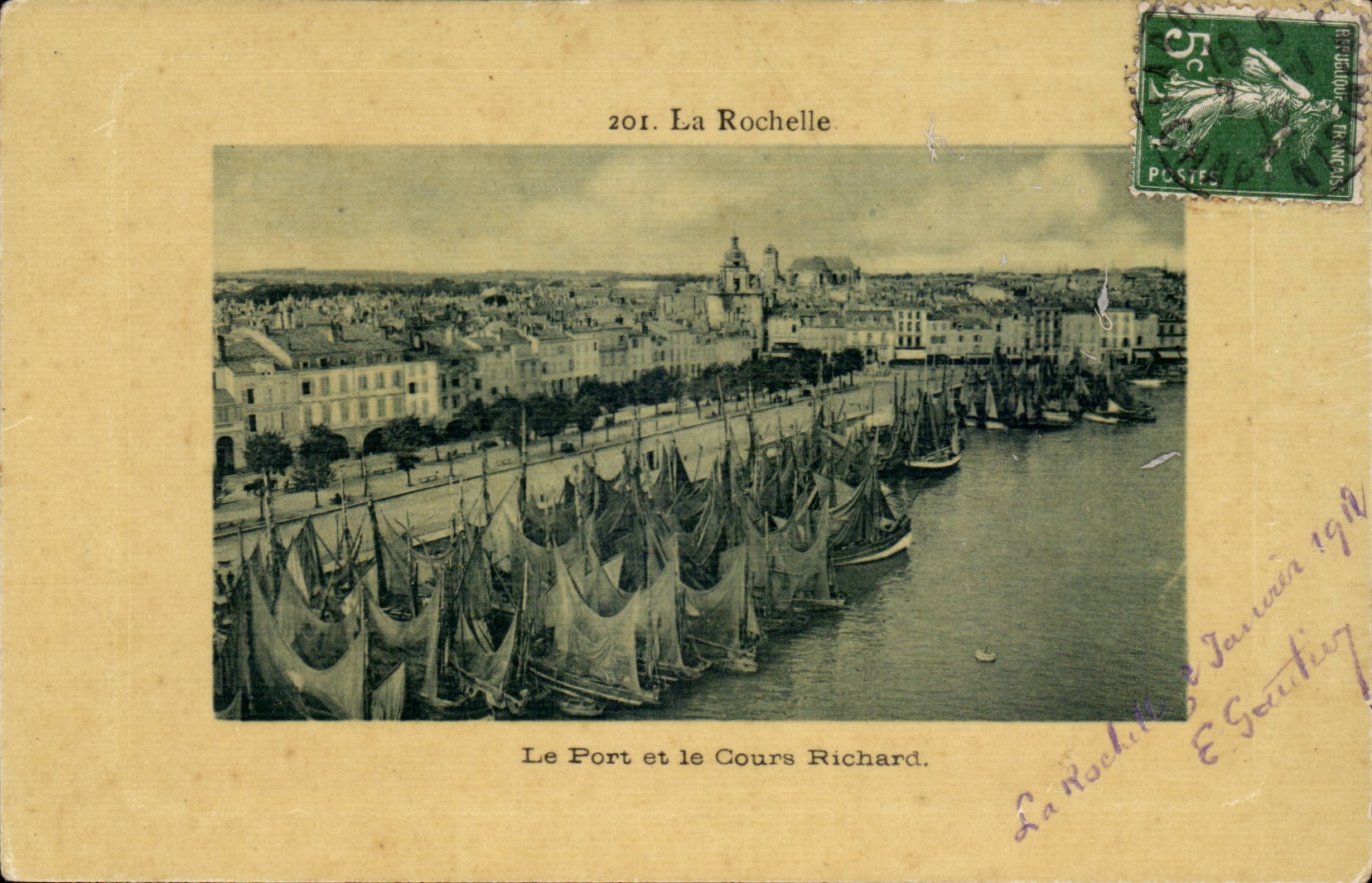 La Rochelle — Le Port et le Cours Richard — Éditeur Richard, n° 201