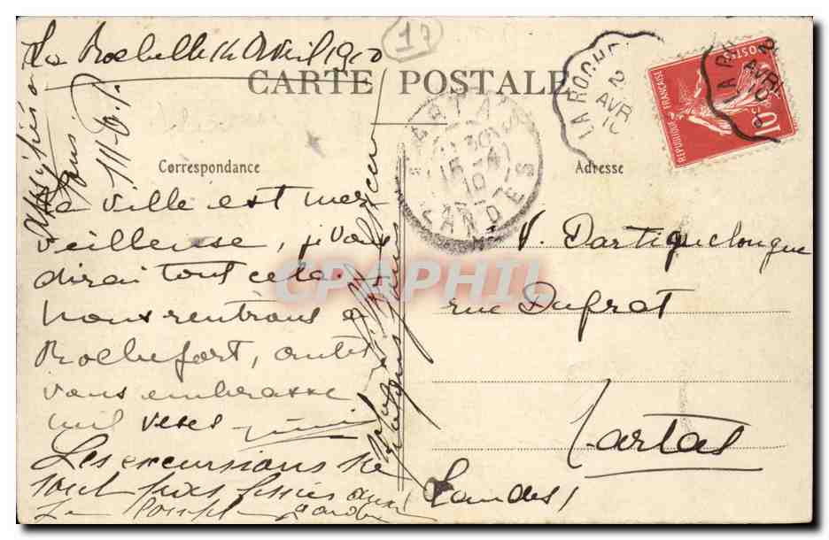 La Rochelle CPA Le port (vue prise du clocher Saint SAuveur) — Verso