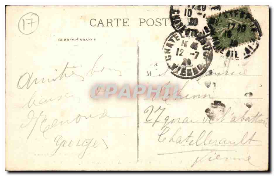 La Rochelle CPA Place d'armes Kiosque de la musique — Verso