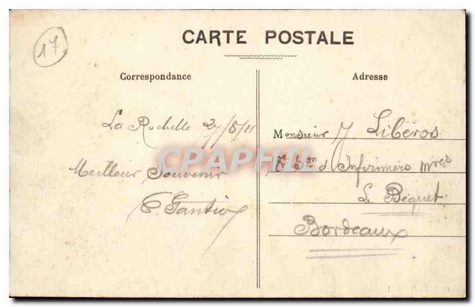 La Rochelle CPA Le chenal — Verso
