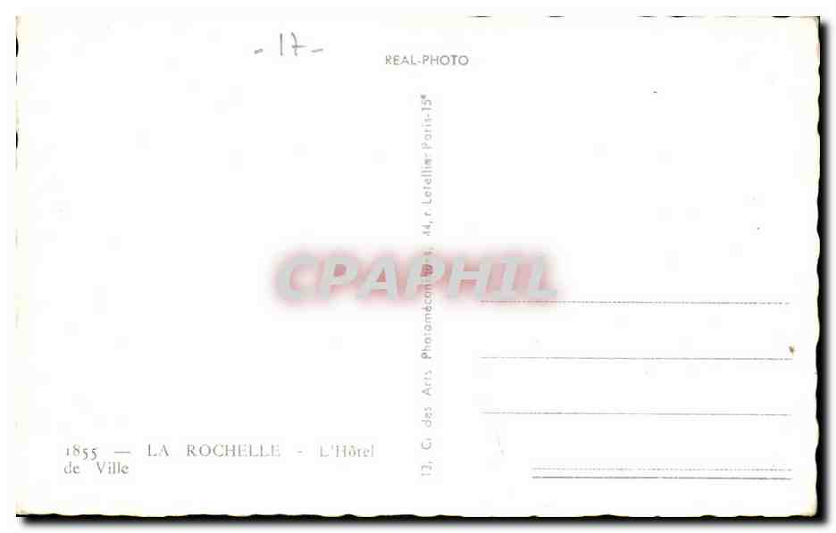 La Rochelle — La Ville — 1855 — L'Hôtel des Arts, Paris — Verso