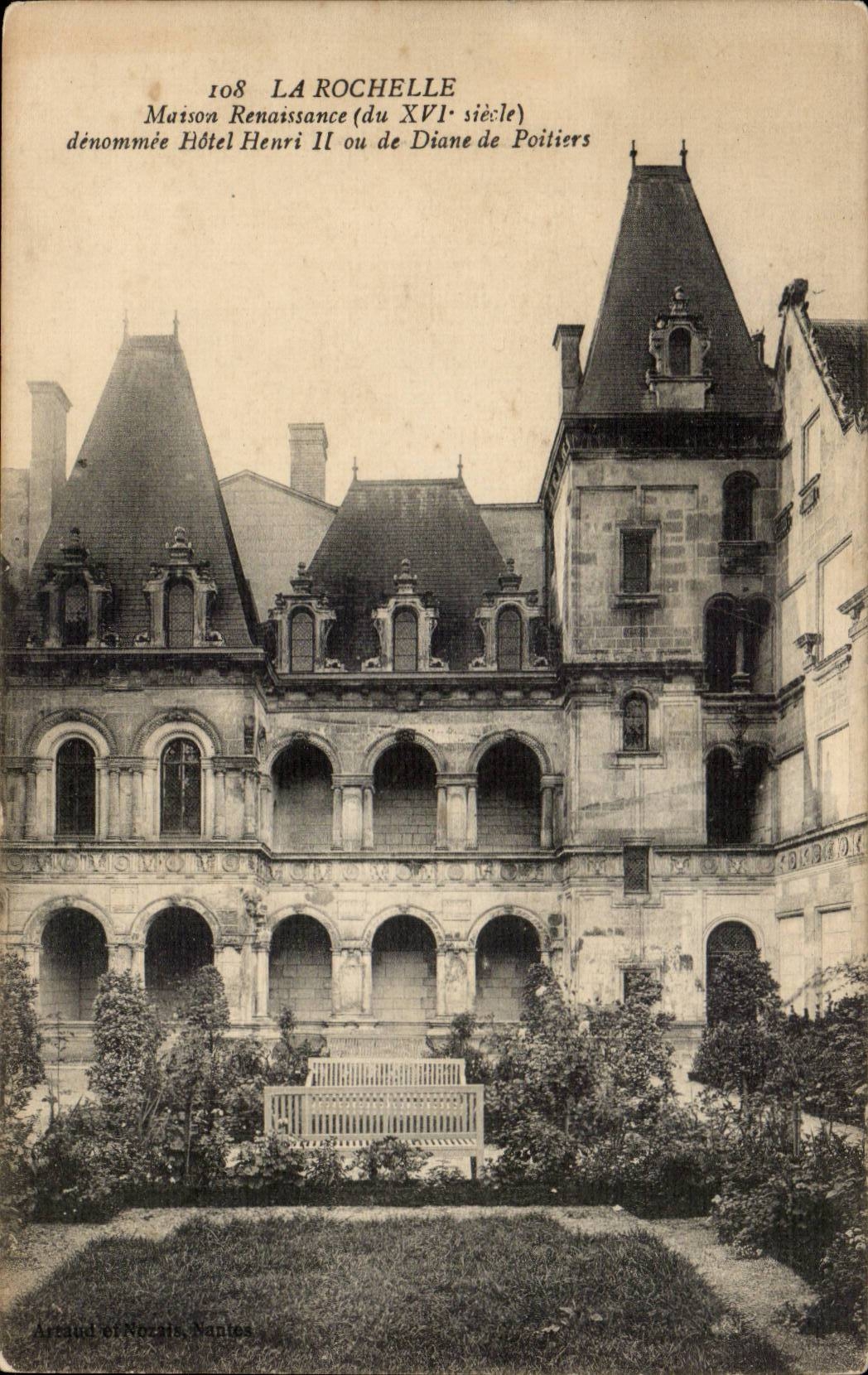 La Rochelle — Maison Renaissance (du XVIe siècle), dénommée Hôtel Henri II ou de Diane de Poitiers — Areault et Nocret, Nantes