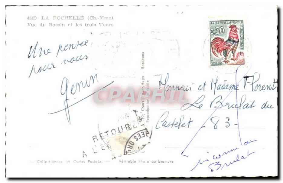 Vue du Bassin et les trois Tours — Elcée — 4809 — Verso