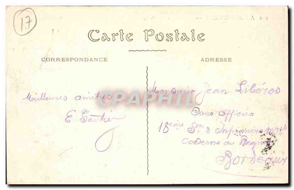 La Rochelle CPA Le canal Maubec — Verso