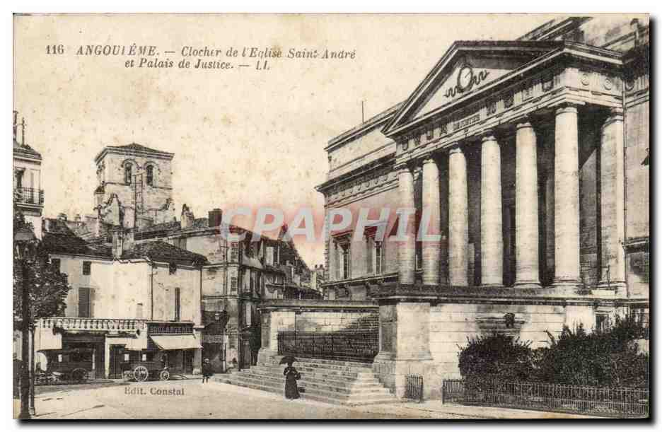 Angoulême — Clocher de l'Église Saint-André et Palais de Justice — Edit. Constal n°116