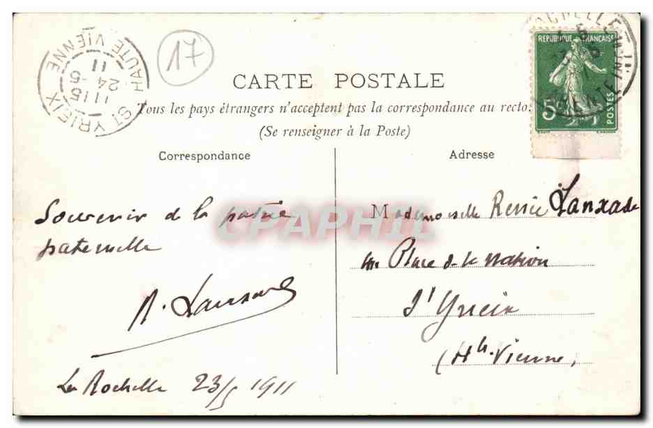 La Rochelle CPA Un coin du port — Verso