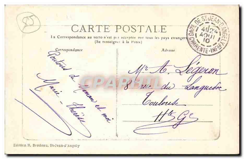 CPA Eglise royale de Saint Jean d'Angely — Back
