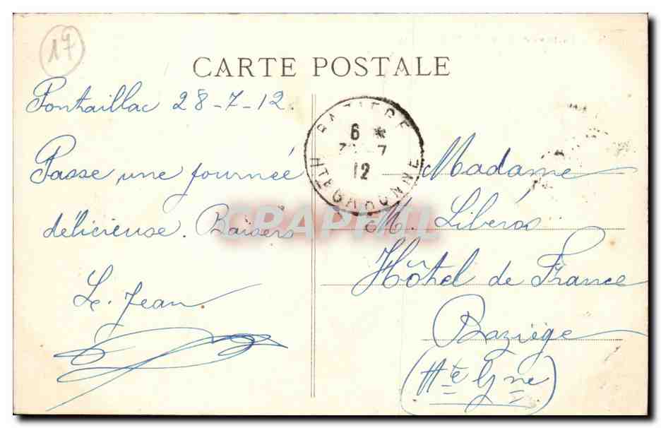 Pontaillac Royan CPA Saint Palais Le pont du diable — Verso