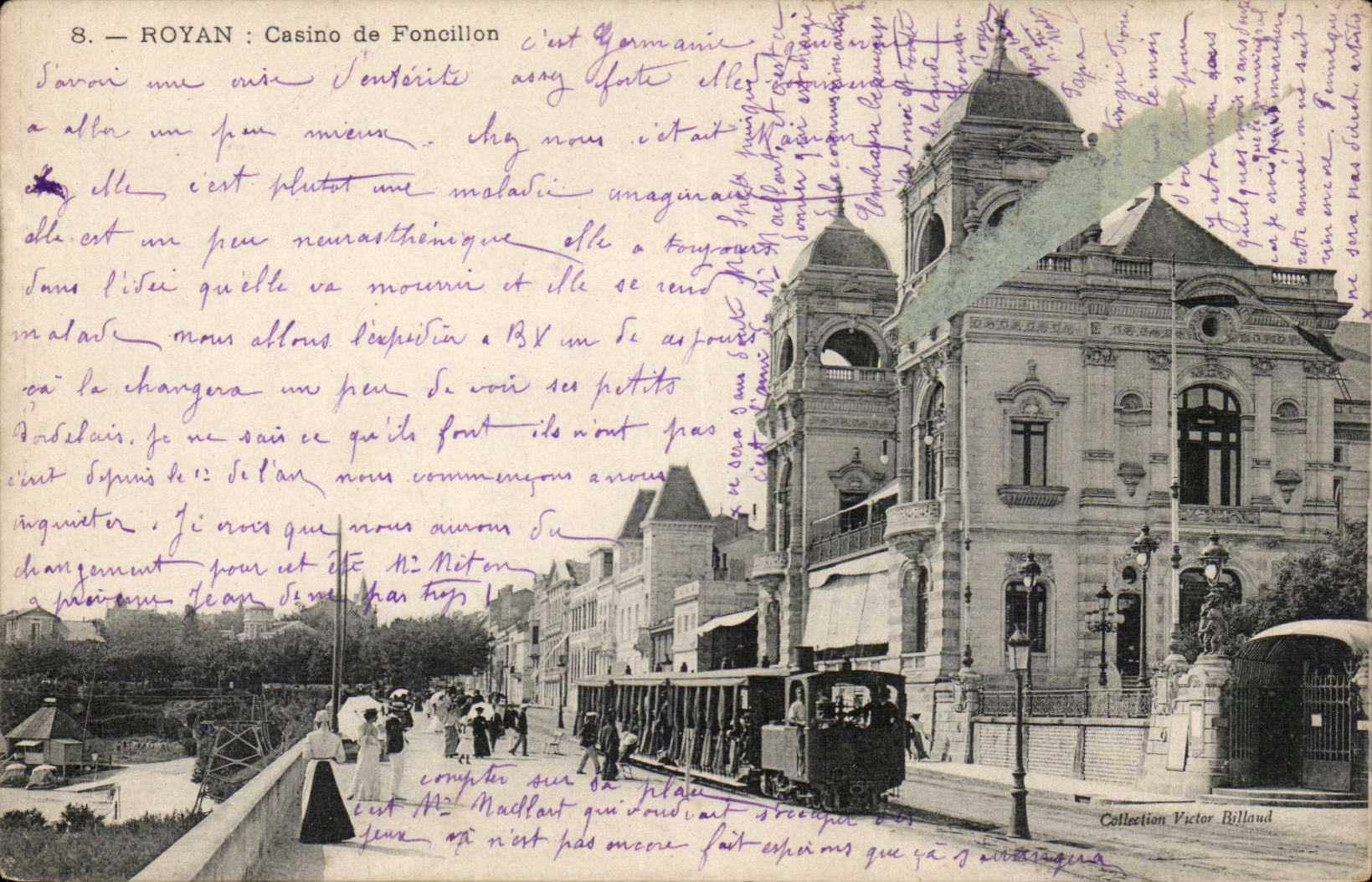 Royan CPA Casino de Foncillon (train tramway)