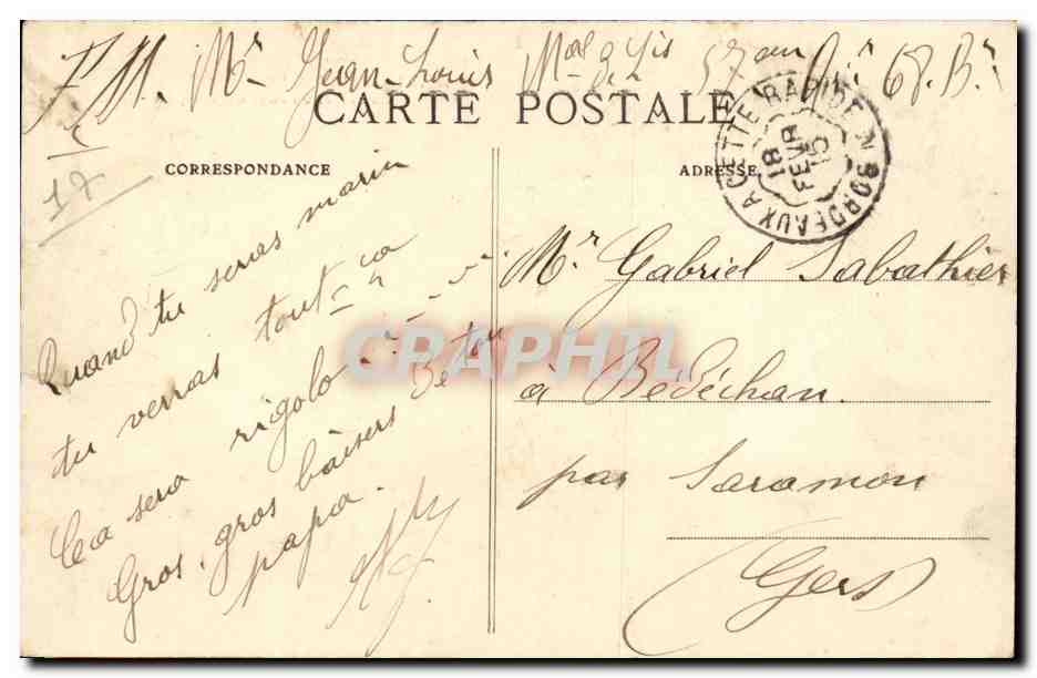 La Pallice Rochelle CPA La jetee un jour de tempete (phare lighthouse) — Verso