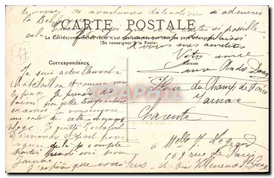 Chatelaillon CPA Le village des Boucholeurs — Back