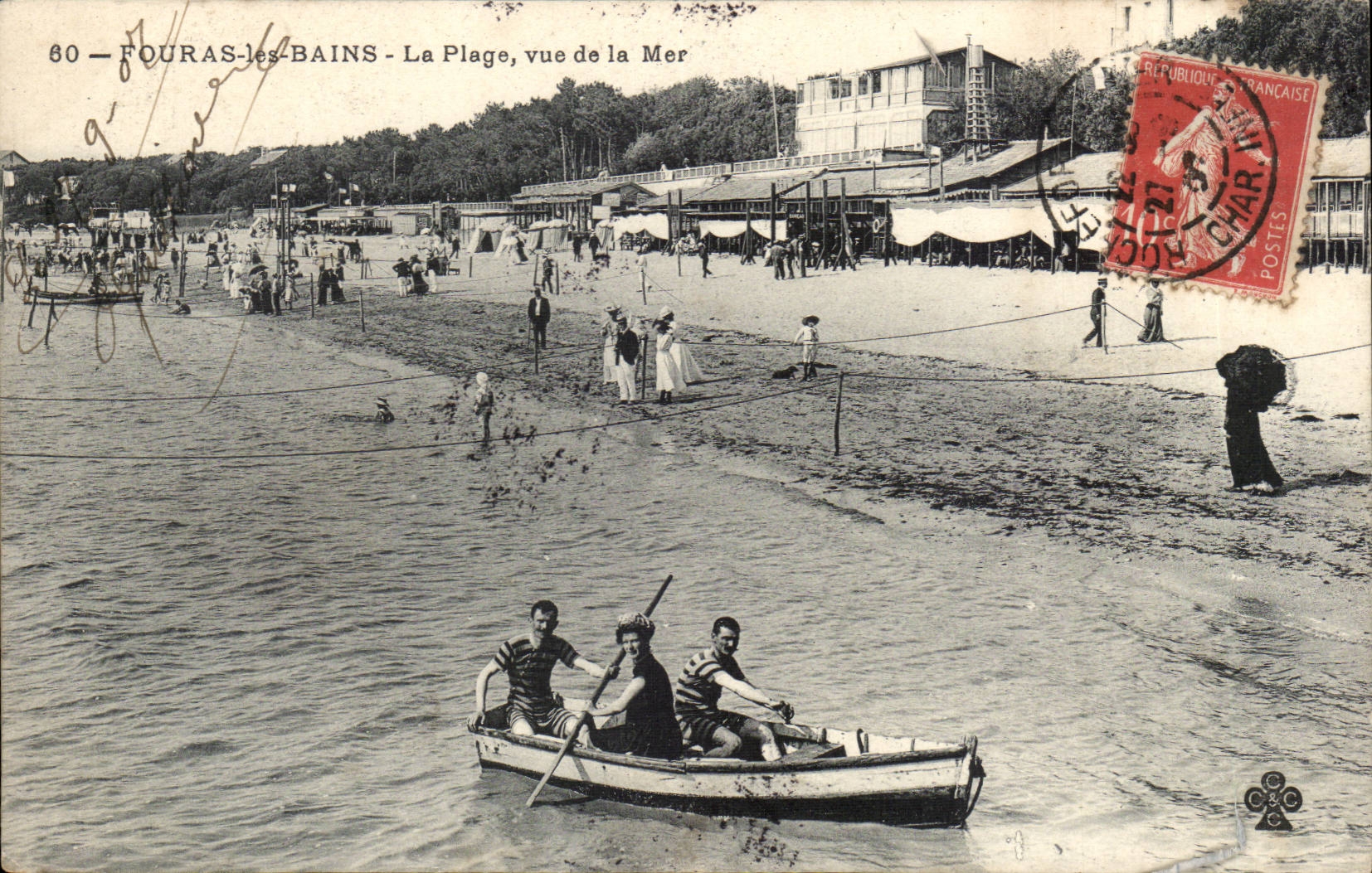 FOURAS-les-BAINS - Der Strand, Ansicht von der See — unbekannter Verlag, Nr. 60