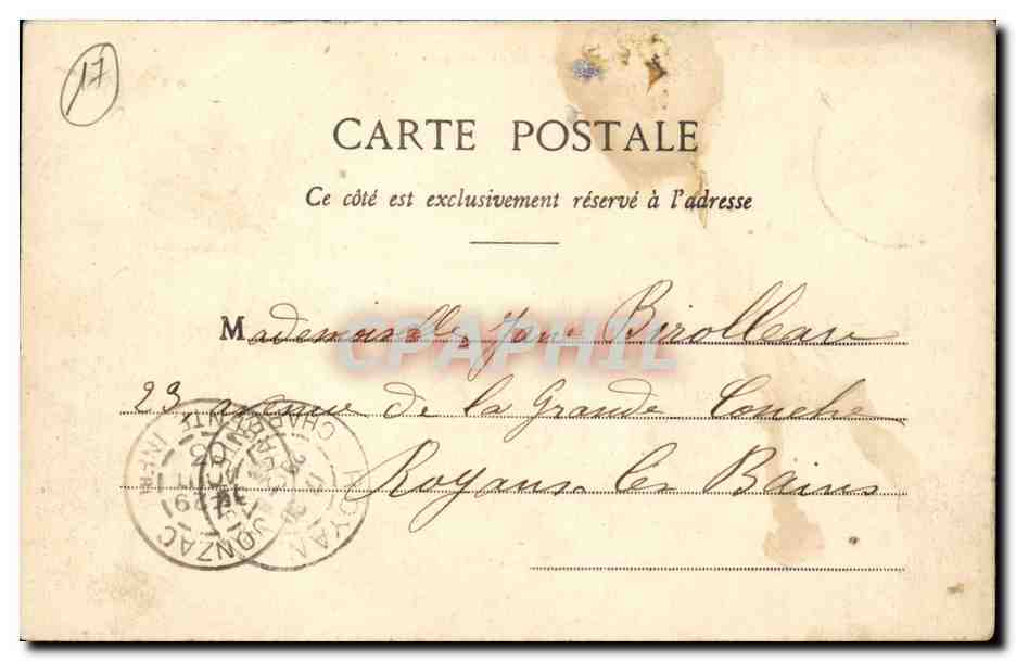 Jonzac CPA L'hotel de ville  — Back