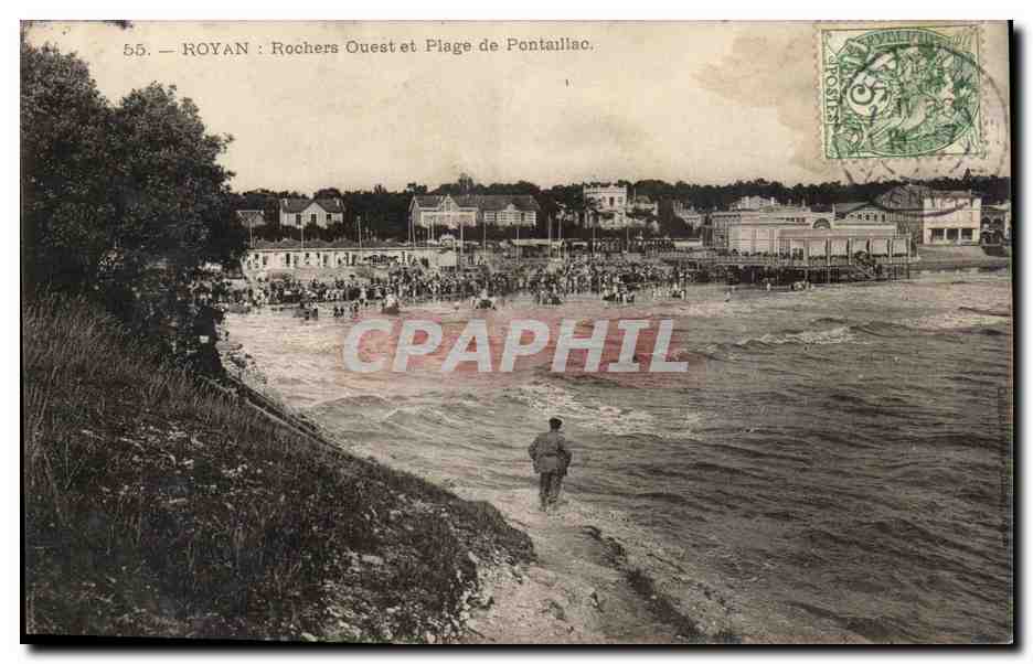 Royan CPA Rochers Ouest et plage de Pontaillac