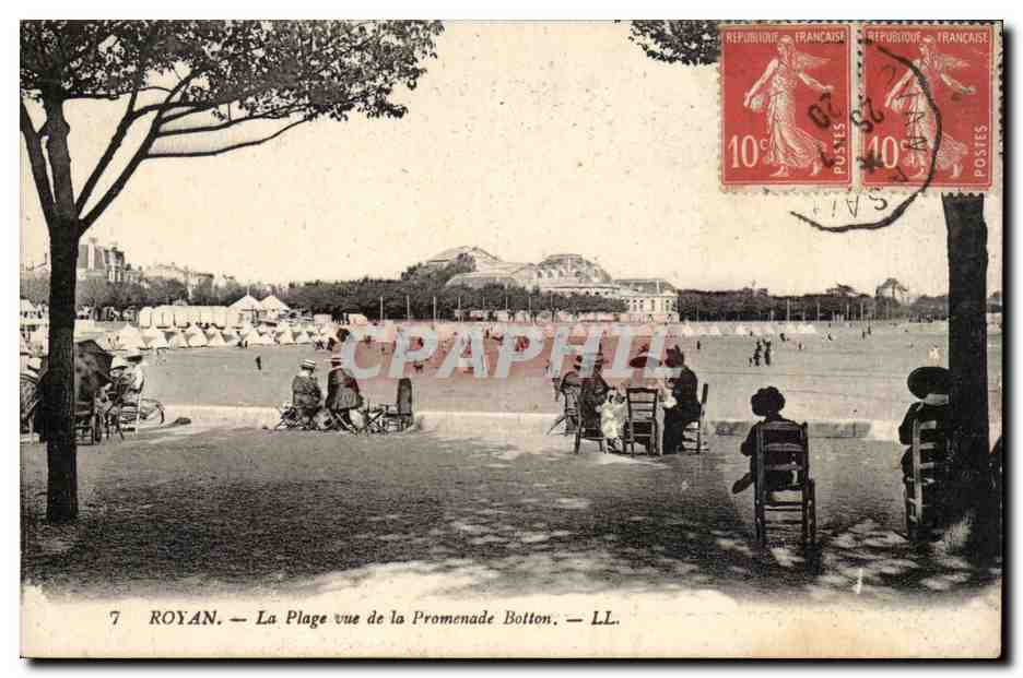 Royan CPA la plage vue de la promenade Botton