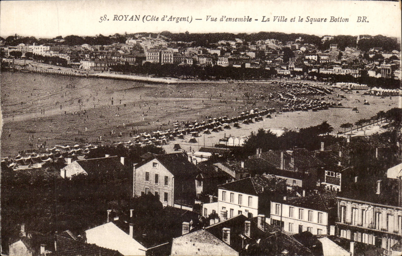 Royan CPA Vue d'ensemble La ville et le square Botton
