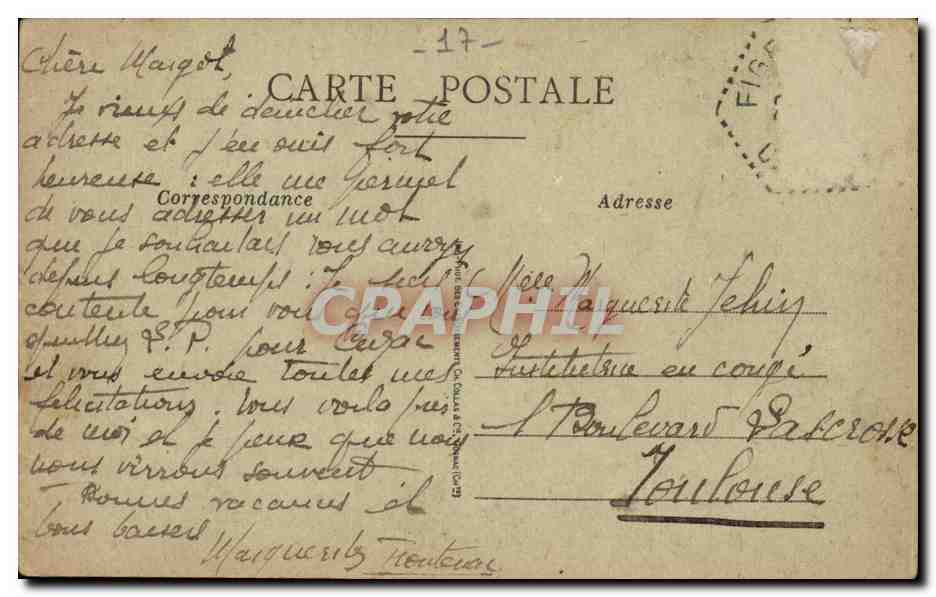 La Rochelle — Pêcheurs de Sardines — B. Borgeaud, édit., 66 rue des Alènes, La Rochelle — Rückseite