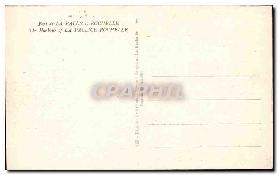 La Rochelle CPA Port de la Pallice  — Rückseite