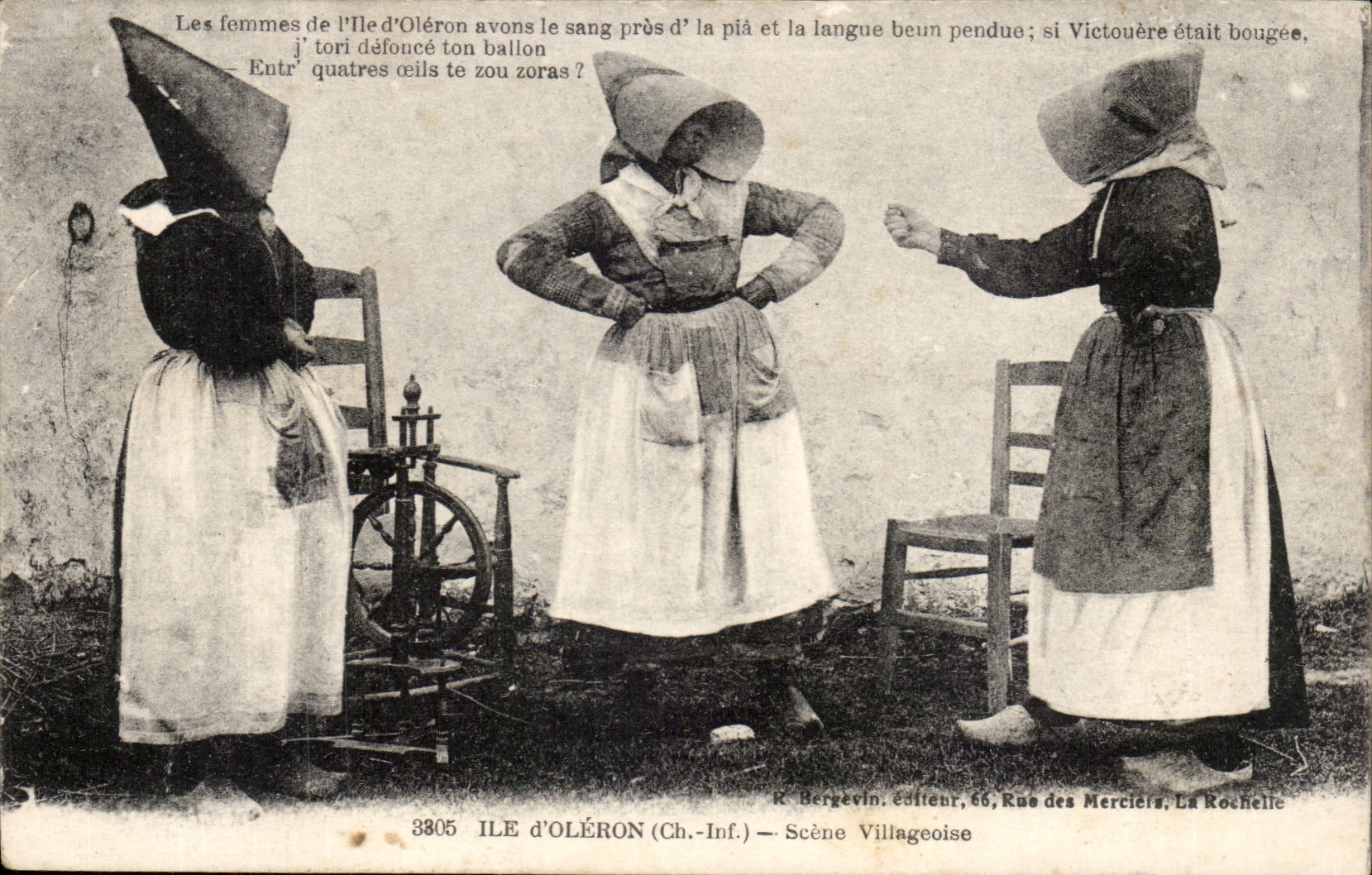 Ile d'oleron CPA Scene villageaoise (folklore costume coiffes)