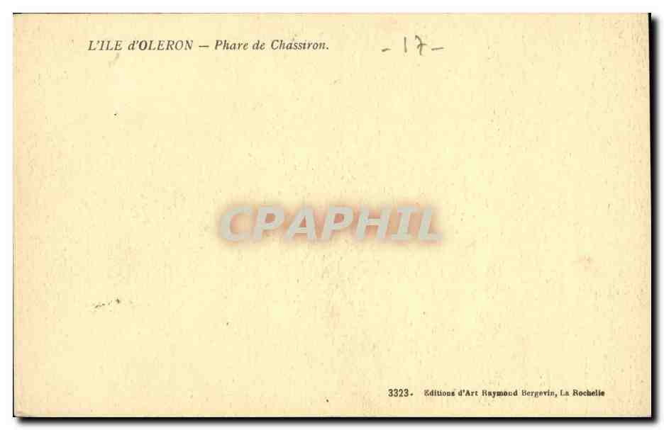 Phare de Chassiron — Île d'Oléron — Éditions d'Art Raymond Bergevin, La Rochelle, n°3323 — Rückseite